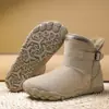 Nuevas botas de algodón de invierno para mujer, botas de nieve de suela plana, botines casuales antideslizantes para mujer, zapatos de algodón cálidos transfronterizos, zapatos de algodón impermeables para mujer