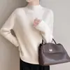 Suéter Casual de Gola Alta Meia-Calça Canelado Outono/Inverno 2026 para Mulheres, Suéter Grosso Slim-Fit Tricô, Camada Base Versátil, Transfronteiriço