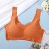 Shangpin Anxin Sujetador deportivo de una pieza de cuatro generaciones para mujer, de seda de hielo, sin costuras, sin aros, fruncido, de talla grande