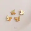 Pingente de Borboleta Pequena de Camada Dupla com Glitter de Areia Banhado a Ouro 14K Conservador de Cor Acessórios de Dupla Suspensão Material Artesanal Brincos DIY Pingente de Joia