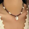Collar de Clavícula de Verano Europeo y Americano con Cuentas Estilo Playa con Concha Marina Estrella de Mar Todo-partido