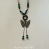 Colar Bohemian Borboleta com Franjas para Mulheres, Novo Estilo Étnico Chinês, Corrente Longa Retro para Suéter, Acessórios Antigos Estilo Hanfu