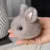 En stock felpa pequeño conejo de jade llavero de coche colgante adorable muñeco de dibujos animados mini pelo de visón colgante de conejo de jade