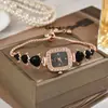 Nuevo Estudiante Estilo Coreano Temperamento Diseño de Cordón Cuadrado Compacto Diamante de Amor Moda Temperamento Pulsera Reloj Perezoso