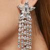 AliExpress Novos brincos de borla de estrela de cinco pontas, brincos longos e sensuais de diamante transfronteiriços, brincos femininos europeus e americanos