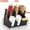 Soporte para Vasos Tienda de Té con Leche Café Suministros Comerciales para Bar Caja de Almacenamiento para Servilletas y Popotes Soporte Desechable para Vasos Dispensador de Vasos