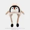 Gorro cálido y cortavientos de otoño e invierno, diseño lindo y adorable de pingüino de lana tejido, gorro para niños que protege los oídos