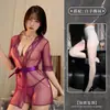 Lingerie Sexy Spring Mountain Dream, Robe de Banho Sedutora de Renda Transparente, Roupa de Dormir Transparente Provocante Desejo Puro