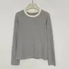 La primavera no está tardía. Camiseta de otoño para mujer de manga larga con rayas de algodón y colores contrastantes, hipoalergénica, transpirable, top de cuello redondo