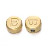 Letras Inglesas de Acero Inoxidable de 7 mm 26 Letras Color Acero Dorado Redondas Recubrimiento al Vacío Accesorios para Collares de Cuentas DIY