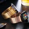 Adecuado para Reloj Inteligente Huawei Gt5/4 Apple Iwatch876Se con Correa de Reloj Metálica de Acero Inoxidable con una Perla de Bambú