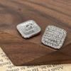Botón de diamante cuadrado pequeño estilo Chanel elegante para mujer, traje, camisa, cárdigan, suéter, manga, cuello, ropa, joyería, botón