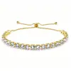Pulseras de Joyería Transfronterizas, Lujo Ligero, Pulseras de Aleación de Gama Alta con Imitación de Cristal de Circonita, Pulseras de Moda para Mujer, Joyería al por Mayor