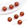 8-10mm Ágata Vermelha Natural Estampada a Quente Doze Signos Contas Soltas Redondas Material para Pulseira Colar DIY Decoração