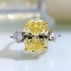 Joias de Ouro Longlong Novo Prata S925 Casual Quatro Garras Moda Super Brilhante Grande Diamante Oval 10*14 Diamante de Alto Carbono Anel