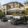 Sofá de Exterior para Patio Casa Jardín al Aire Libre Moda Ocio Combinación de Sofás Acero Inoxidable Exterior Impermeable Protección Solar
