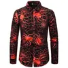 Camisa de Manga Larga para Hombre con Estampado 3D de Halloween Primavera y Otoño Nuevo Patrón de Cabeza de Calabaza Moda Fiesta Top Holgado
