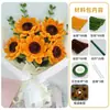 Limpiapipas Tulipán Ramo de Flores Hecho a Mano Paquete de Materiales DIY Tejido Girasol Haciendo Decoraciones Hazlo Tú Mismo Caqui Caqui