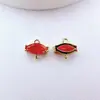 Pingente de Cristal Multifacetado de Pedra Natural Oval com Inlay de Cobre Pingente de Furo Único Acessórios para Joias de Colar Pulseira DIY