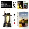 Luz de Camping Externa Alimentada por Energia Solar com Bateria de Longa Duração, Dimerização Contínua, Super Brilhante, À Prova d'Água, Lanterna de Camping Portátil