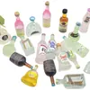 Miniatura Mini Flash Fino Juego de Comida Mezcla Simulación Botella de Vino Pequeña Botella de Vino Extranjero Resina DIY Juguete Creativo para Niños Accesorios