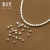 Plata de Ley S925 Geometría Cuadrado Pequeño Azúcar Agujero Grande Cuerda de Mano Cuerda Tejida Material Accesorios de Cuentas S1200