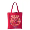 Bolsa de Lona Patchwork Personalizada com Logo Simples, Bolsa Tote de Algodão Portátil, Bolsa de Compras Publicitária Corporativa Personalizada com Impressão Colorida