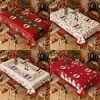 Toalha de Mesa de Natal Impermeável e à Prova de Óleo Sem Lavar Vermelha Decoração de Atmosfera Natalina Arranjo Toalha de Mesa de Café de Ano Novo Toalha de Mesa
