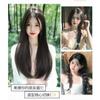 Nueva Pieza Única Francesa Cabello Largo en Forma de V Ligeramente Rizado Hebilla Interna Cabello Artificial Invisible Sin Rastro Extensiones de Cabello Esponjoso para Aumentar el Volumen del Cabello