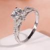 Nuevo juego de grupo de diamantes de doble fila circonita simulación moissanita moda anillo de bodas temperamento anillo abierto anillo para mujer