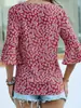 2026 Verano Europeo y Americano para Mujer Amazon Nuevo Camisa Floral de Cuello en V Casual de Manga Corta