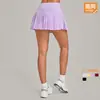 Falda atlética transpirable de cintura alta transfronteriza, que cubre la cadera y estiliza, adecuada para fitness al aire libre, tenis y yoga, previene la exposición, estilo 8181