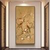 Mural da Estética da Dinastia Sui Tang de Frente para a Porta de Entrada, Pintura Decorativa Vertical para Sala de Chá e Estudo, Pintura Pendurada Zen