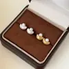 Brincos de pérola delicados estilo coreano para mulheres, design único, adequados para o trabalho, requintados e versáteis, com um toque de luxo