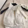 88889 Estilo Hot Girl Inspirado em Design Moda Sexy Renda em Malha Amarrar no Pescoço Sem Alças Costas Nuas Top para Mulheres