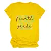 CUARTO GRADO Amazon Wish sitio independiente moda casual camiseta de mujer cuello redondo manga corta para comercio exterior