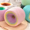 Manta Siete Estrellas Teñido por Segmentos Línea Pastel Gradiente Línea de Seda y Lino Línea de Algodón Tejido a Mano DIY Línea para Suéter Chal 300.00g