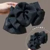 Pinza para el Cabello Grande de Lazo de Satén de Gama Alta para Mujer, Exquisita Pinza Plegada para la Parte Trasera de la Cabeza, Pinza de Tiburón