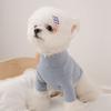 Camiseta interior de color liso para cachorro de otoño e invierno, versátil, suéter de dos patas elástico ajustado para perro, ropa para gato de invierno