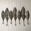 Gancho de folha de metal nórdico para sala de estar, varanda, cabide de roupas, decoração de parede do quarto, cabide de chave para porta de provador