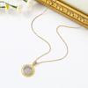 Nuevo Collar de Acero de Titanio Europeo y Americano de Venta Caliente Transfronterizo para Mujer Ins Chapado en Oro Plata Colgante Bicolor Moda Elegante Venta Directa de Fábrica