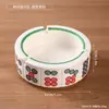 Cinzeiro de Cerâmica Criativo de Poker Mahjong, Espessado, Grande Capacidade, Cinzeiro Doméstico, Ornamento Decorativo para Mesa de Escritório