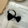 Cuerda para el pelo elegante de lunares estilo coreano, diseño nicho de lazo con perla, goma para coleta de moda para mujer