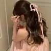 Novo Grampo de Garra com Tassel de Fita Amor para Parte de Trás da Cabeça Disco Presilha de Cabelo Meio Laço Acessórios de Cabelo Rabo de Cavalo Alto Presilha de Tubarão