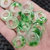 Jadegade flor flutuante de jade fivela de princesa de jade pingente de jade fivela excêntrica de furo grande joia para pulseira colar brincos grampo de cabelo pingente de joia