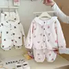 Conjunto de ropa para el hogar para niños, polar de copo de nieve, cárdigan de invierno para niños y niñas, forrado de polar y engrosado para abrigar, disponible para venta al por mayor y dropshipping