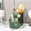 Organizador de cosméticos de mesa, caixa de armazenamento transparente para mesa, porta-canetas para penteadeira, caixa de armazenamento transparente simples