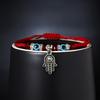 Pulsera de Búho Creativa en Forma de U de Venta Caliente Transfronteriza Ojo Azul Ojo Maligno Cuerda Roja Tejida Pulsera Ajustable Joyería