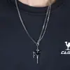 Colar masculino de aço titânio, não desbota, de alta qualidade, versátil, joias da moda hip-hop, acessórios retrô simples e únicos para mulheres