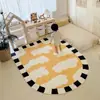 Alfombra de Gateo para Bebé Estilo Ins de Cachemir Artificial Engrosado Manta de Cabecera de Dormitorio Alfombra de Piso para el Hogar